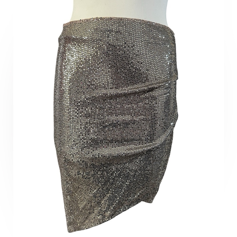 Windsor Asymmetrical sequin gold skirt